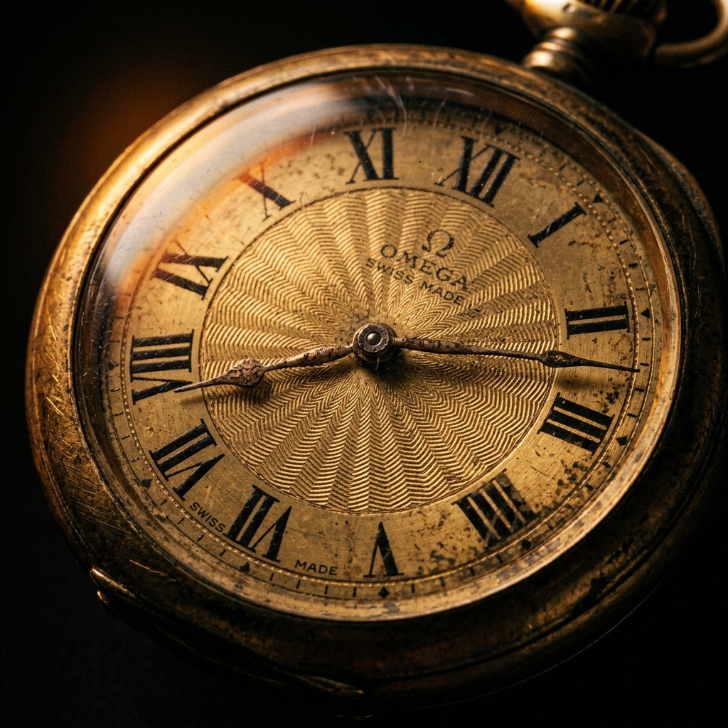 Prestigious vintage gold watch with cinematic lighting